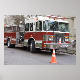 Poster Moteur de feu rouge garé