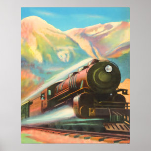 Poster Moteur de train Locomotive