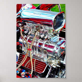 Poster Moteur de voiture haute performance