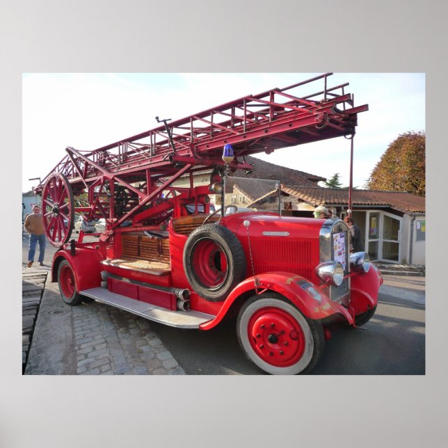 Poster Moteur d'incendie vintage.... (Devant)