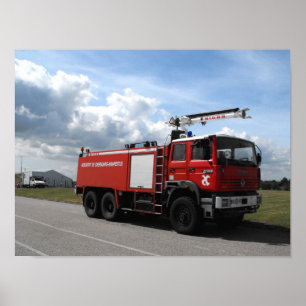 Poster Moteur incendie à Cherbourg aéroport France