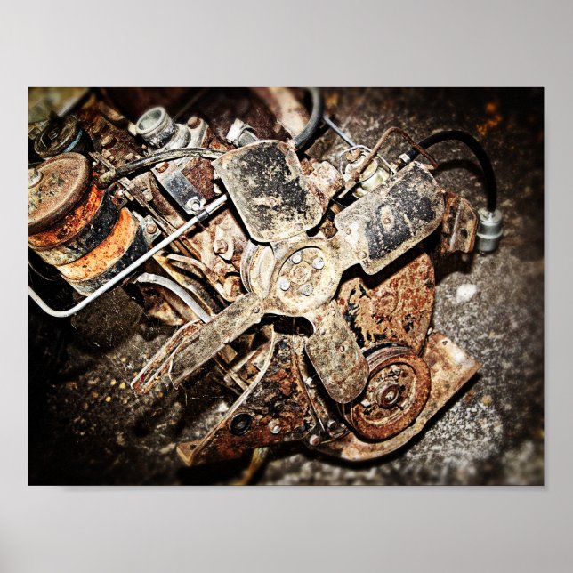 Poster Moteur Vintage (Devant)