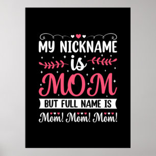 Poster Mother Art My Nickname is Mom Birthday