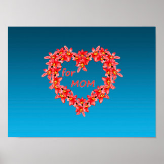 Poster Mother's Day - Tulip Heart for MOM - Blue | 