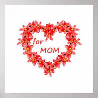 Poster Mother's Day - Tulip Heart for MOM - Illustration|