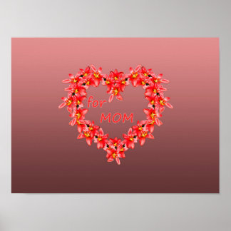 Poster Mother's Day - Tulip Heart for MOM - Rose | 