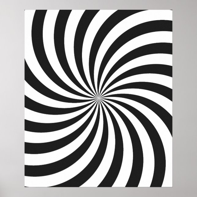 Poster Motif à balayage noir et blanc (Devant)