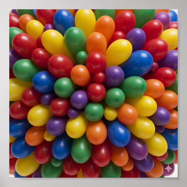 Poster Motif à ballets colorés (Devant)