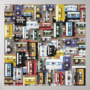 Poster Motif à cassette rétro