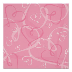 Poster Motif à coeur rose