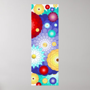 Poster Motif à fleurs multicolores Art Décor