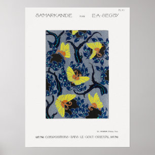 Poster Motif à papillon dans Art Nouveau