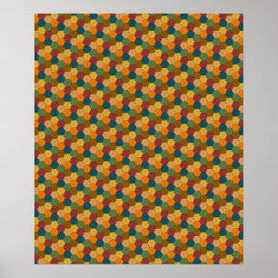 Poster Motif à roues à fleurs multicolores tessellé