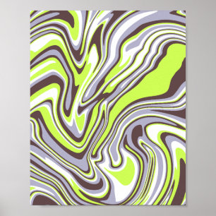Poster Motif Abstrait de l'onde verte