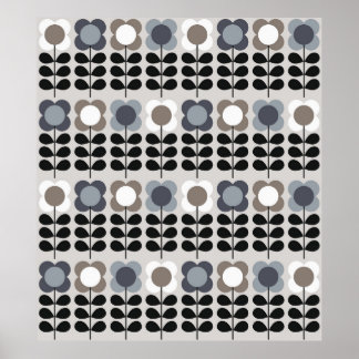 Poster motif Abstrait fleuri sans couture. Style nordique