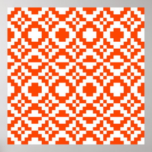 Poster motif Abstrait géométrique pixelisé transparent. M