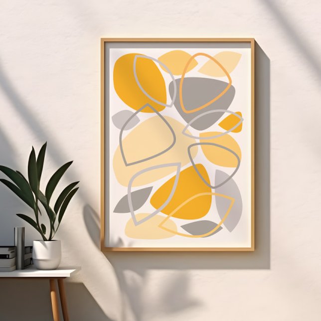 Poster Motif Abstrait gris moderne (Créateur téléchargé)