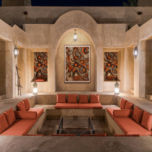 Poster Motif Abstrait moderne Peach Orange