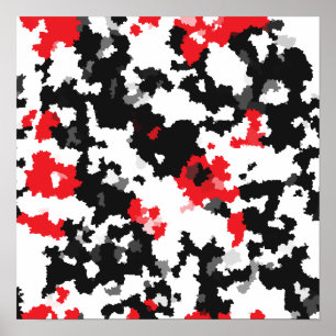 Poster Motif Abstrait Noir et blanc cristallin