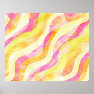 Poster Motif Abstrait Ondulé Vibrant