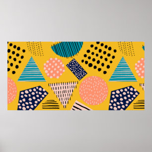 Poster Motif abstrait sans couture avec différentes forme