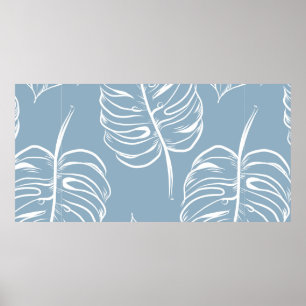 Poster Motif abstrait sans couture de feuille tropicale.