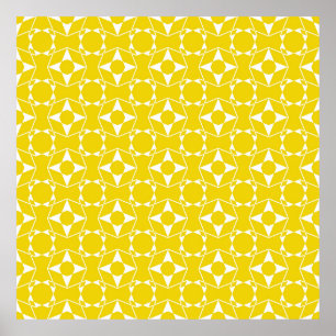 Poster motif Abstrait sans soudure du col jaune citron mû