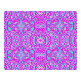 Poster Motif Abstrait Trippy Hot Pink et Aqua Blue