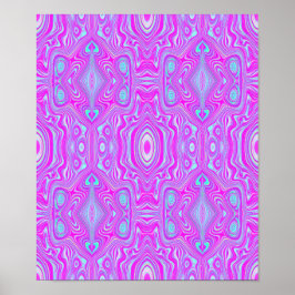 Poster Motif Abstrait Trippy Hot Pink et Aqua Blue
