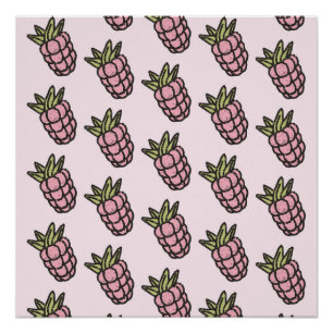 Poster Motif Ananas Y2K Rétro Funky