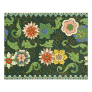 Poster Motif antique cloisonné chinois : Vert Jade