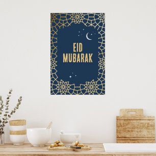 Poster Motif Arabesque Eid Mubarak