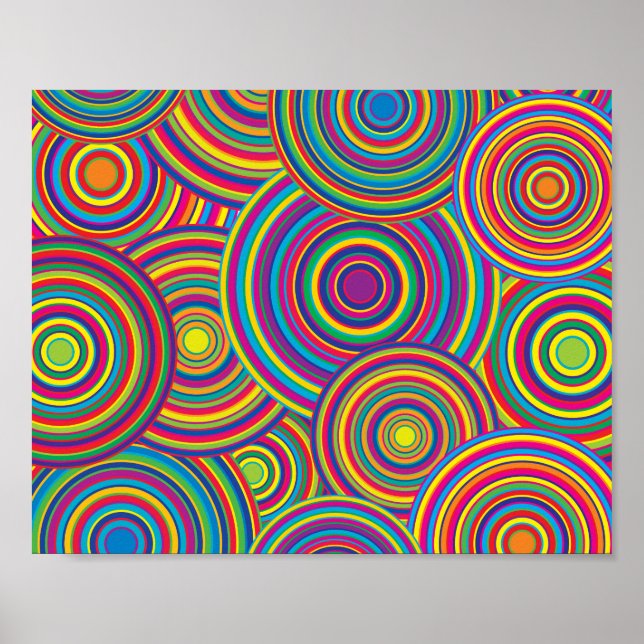 Poster Motif Arc-en-ciel rétro (Devant)