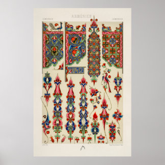 Poster Motif arménien de Lornement Polychrome (1888)