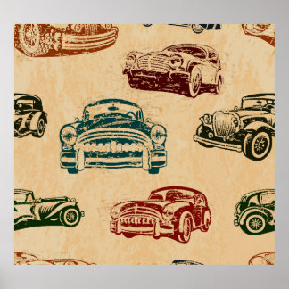 Poster Motif Arrière - plan d'illustration de voiture Vin