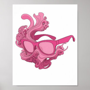 Poster Motif artistique ART ABSTRAIT Rose dynamique