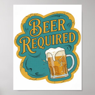 Poster Motif Artistique BIERRE OBLIGATOIRE Moderne