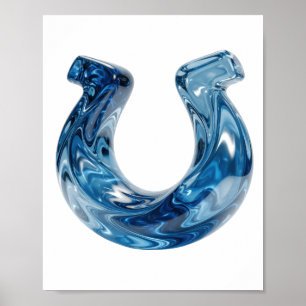 Poster Motif artistique bleu classique EAU