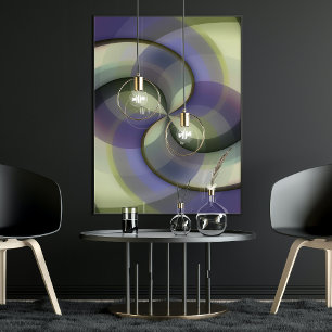 Poster Motif artistique en mosaïque de demi-cercles abstr