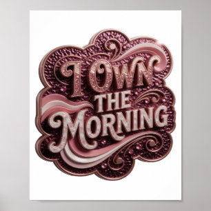 Poster Motif Artistique TOWN THE MORNING Rose Attrayant