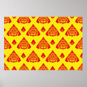 Poster Motif Bali, Indonésie. aux couleurs modernes. Vint