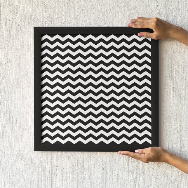 Poster Motif blanc et noir Chevron (Créateur téléchargé)