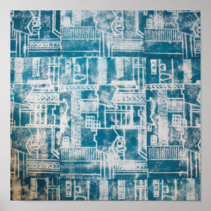 Poster Motif bleu de Derby