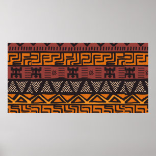 Poster Motif bohème de couleur ethnique tribale avec géno