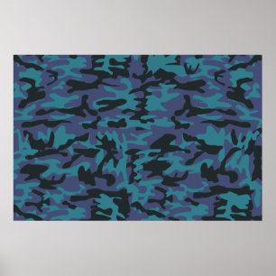 Poster Motif camo bleu
