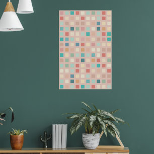 Poster Motif Carré muet multicolore