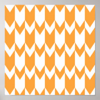 Motif Chevron orange et blanc.