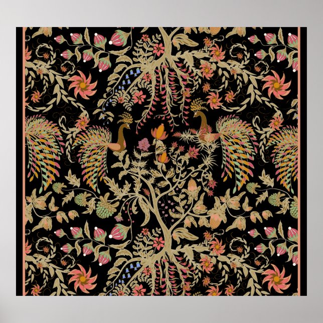 Poster Motif chinois Fairy Floral Birds (Devant)