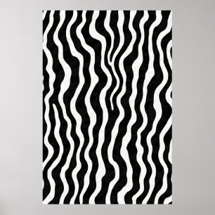 Poster Motif classique en zèbre noir et blanc