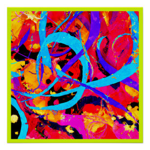 Poster Motif coloré joyeux Jouer
